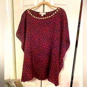 Black and red MK top